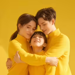 three young ladies hug and hug while posing for a photo