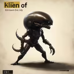 the alien is carrying the large object in his arms