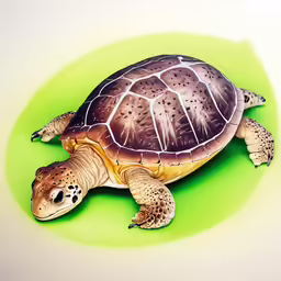 this drawing shows an animal with green colors