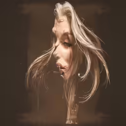 a woman with her hair blowing in the wind