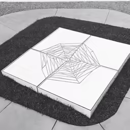 a black and white image of a large square object