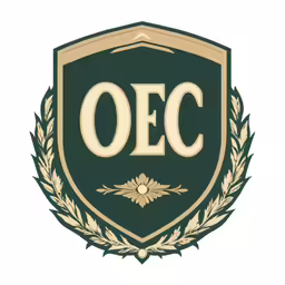 an oec shield with the letter oec on it