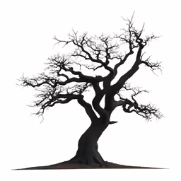 a tree is shown with no leaves on it