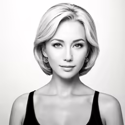 a beautiful blond woman with blonde hair posing for the camera