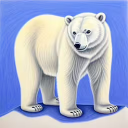 an acrylic painting of a polar bear on a wall