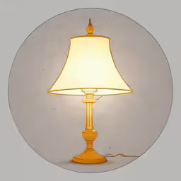 a round glass table lamp on a white background