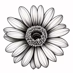 a large flower with an elegant center and center,a big flower with the petals drawn on it