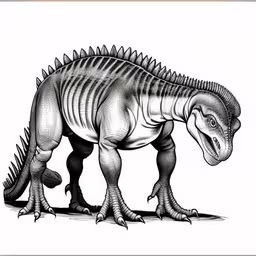 the tyransaurus is an all - time favorite dinosaur,an image of a dinosaur with spikes