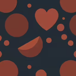 a black and red poster has a pattern with red bubbles
