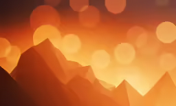 an orange and yellow background with dots and lines