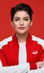 a woman posing for a picture with her arms crossed