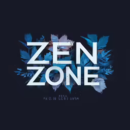 the words zen zone are surrounded by leaves
