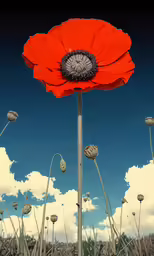 there is a red flower that looks like a poppy