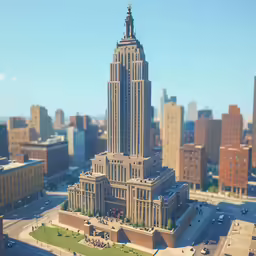 the tall building is designed to look like an empire building
