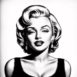 a woman in black and white with a very large breast