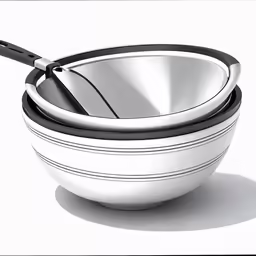 a black and white photograph with a spoon