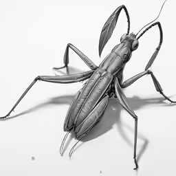 a large insect sitting on top of a white table