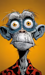 a stylized painting of an ugly face