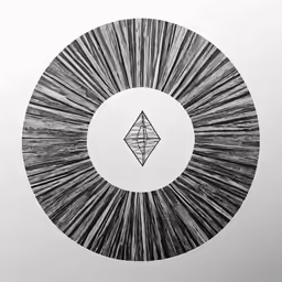 an artistic image of lines on a white circle