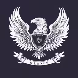 an eagle on the left side of a black background