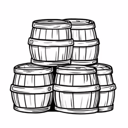 barrels with some ink on them