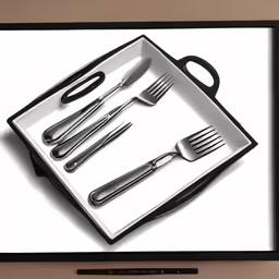 a picture with a fork and spoon in it