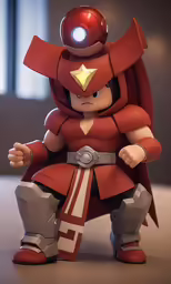 an animated character wearing a red costume