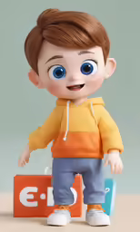a very small doll that has big eyes