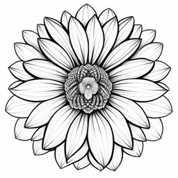 a drawing of a flower on white,a drawing of a flower in black and white