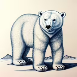 there is a drawing of a polar bear