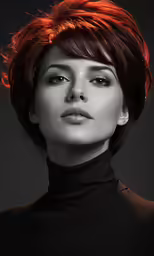 the model is posing for the camera in an artistic fashion