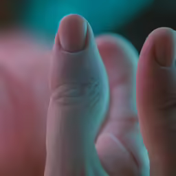 a person with one foot in front of him