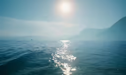 a sun shines on the horizon as we paddle across calm waters