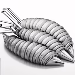 a bunch of pins stuck into an object in the middle of the drawing