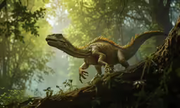 a digital artwork of a tyranceraurna standing in the jungle