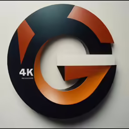 a logo of a four k brand with an orange and black design