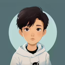 an anime character wearing a white sweatshirt with black and white designs on it