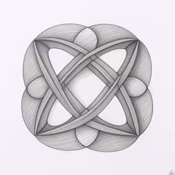 a celtic knot with many small round and smaller ones,a drawing of an intricate knot on paper