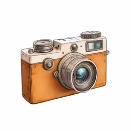 a digital camera drawn on top of a white background