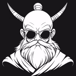 a viking with horns, sunglasses and a cape