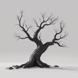 a tree on white background with no leaves
