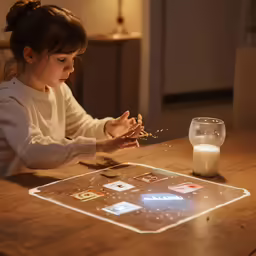 a little girl who is sitting at a table