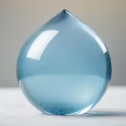 a blue vase that is on a table