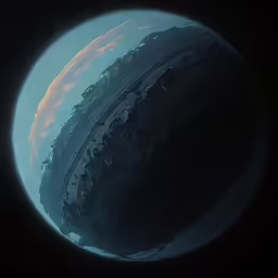 a futuristic view of the earth in a space station