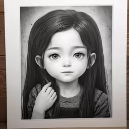 an old photo of a little girl in a long dress