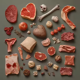 a bunch of food that is laying out on a table