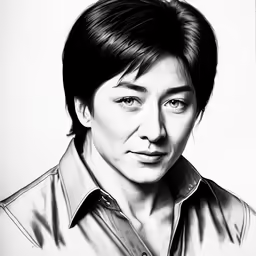 the woman is drawn in black and white