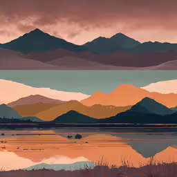 a photo of mountains with some sky in it,an artistic painting of a desert landscape