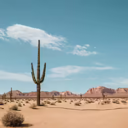 there is a large cactus in the desert