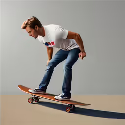 the man is skateboarding down the hill